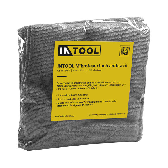 INTOOL Mikrofasertuch anthrazit - 40 cm x 40 cm
