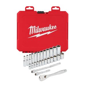 Ratschen- und Steckschlüsseleinsatz Set 1/4" metrisch — 28-teilig