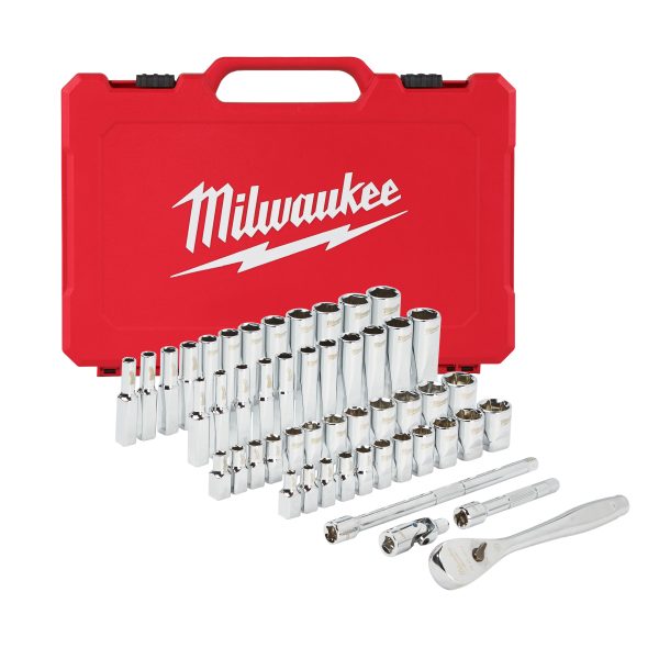 Ratschen- und Steckschlüsseleinsatz Set 1/4" imperial & metrisch — 50-teilig