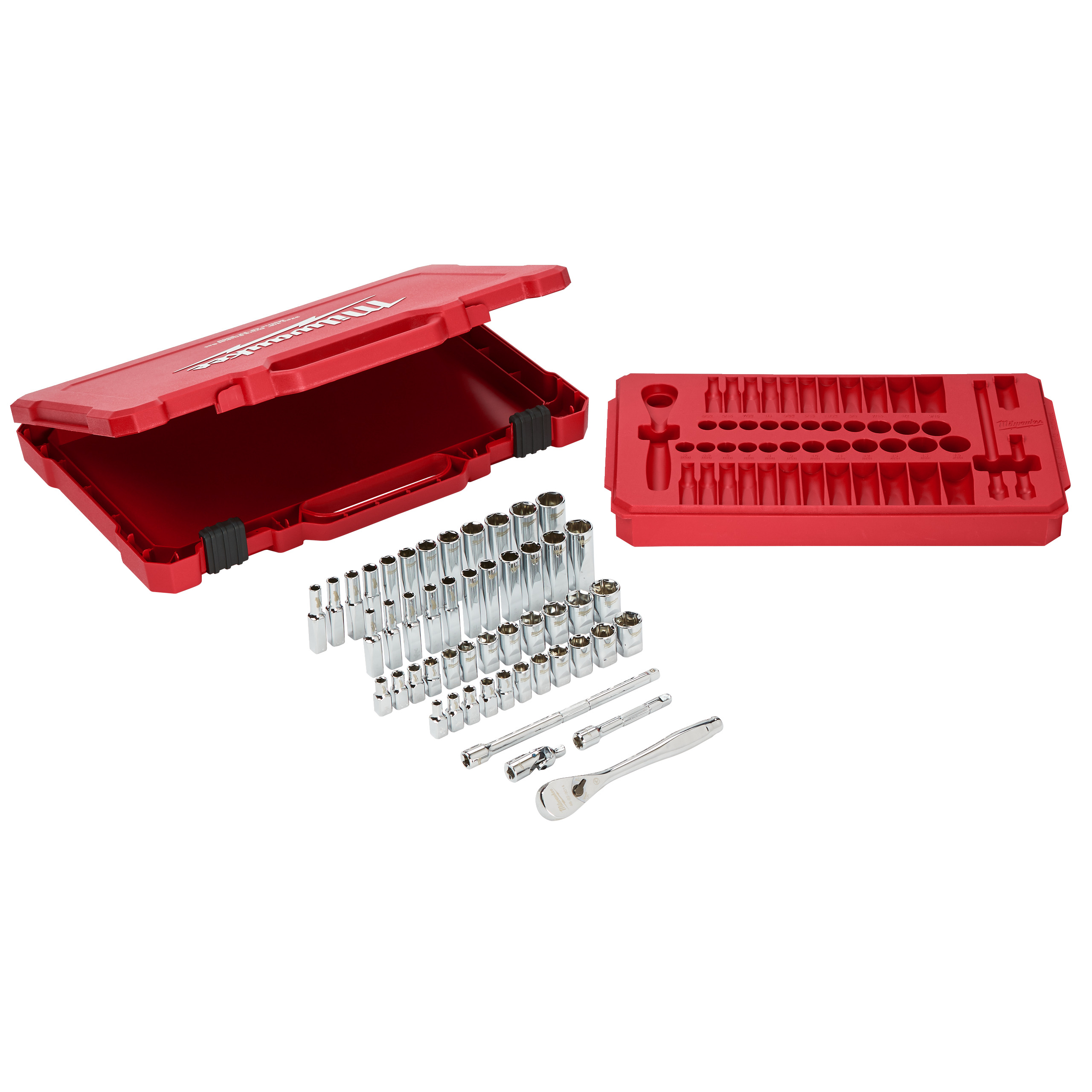 Ratschen- und Steckschlüsseleinsatz Set 1/4" imperial & metrisch — 50-teilig – Bild 2