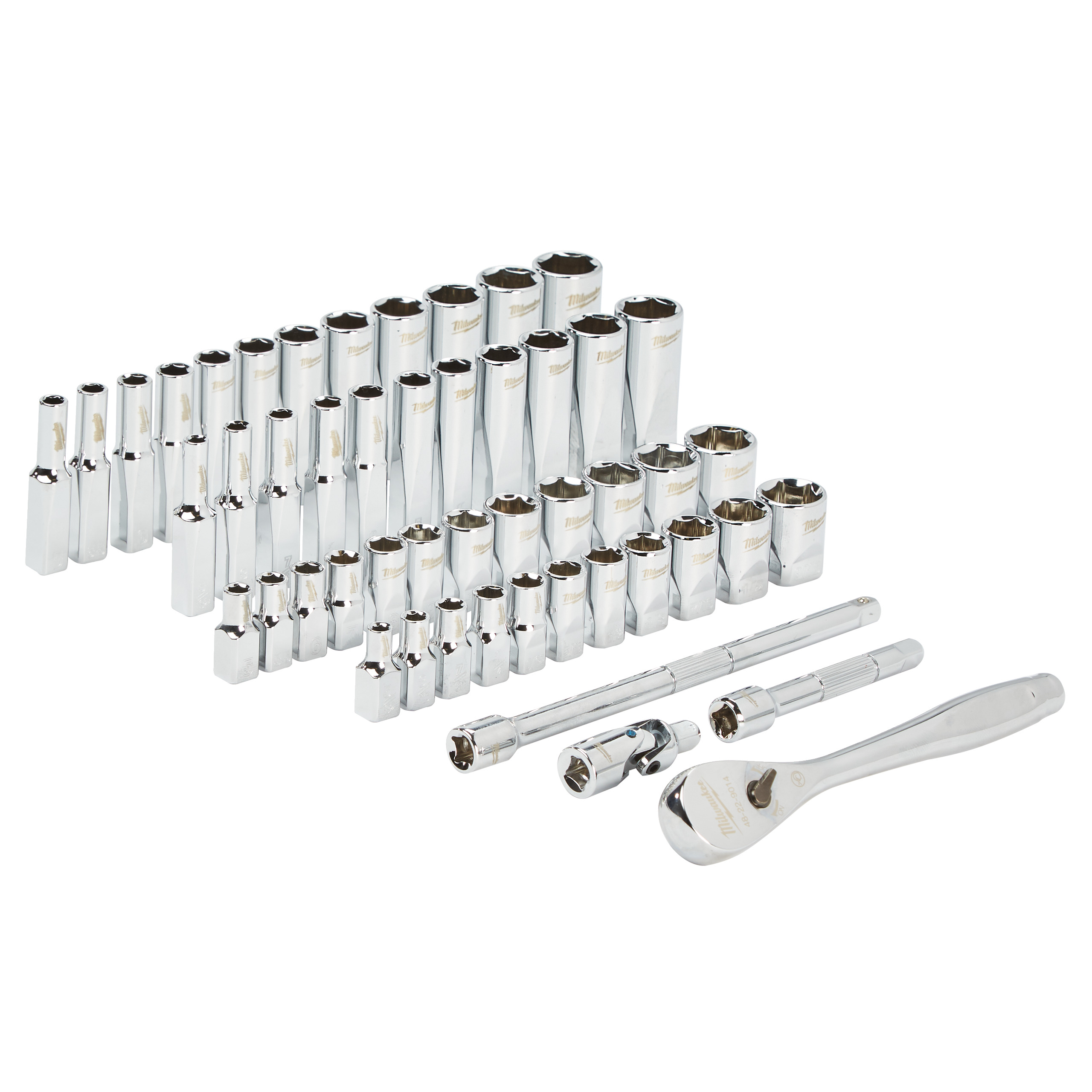 Ratschen- und Steckschlüsseleinsatz Set 1/4" imperial & metrisch — 50-teilig – Bild 4