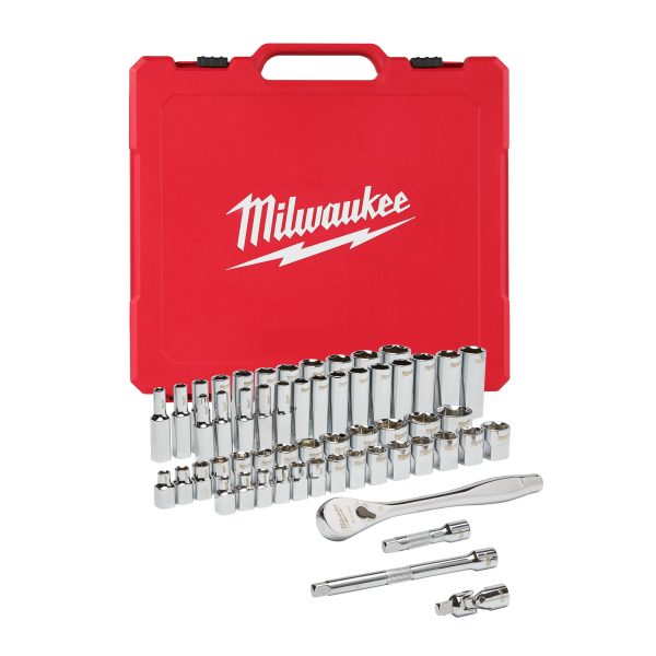 Ratschen- und Steckschlüsseleinsatz Set 3/8" imperial & metrisch — 56-teilig