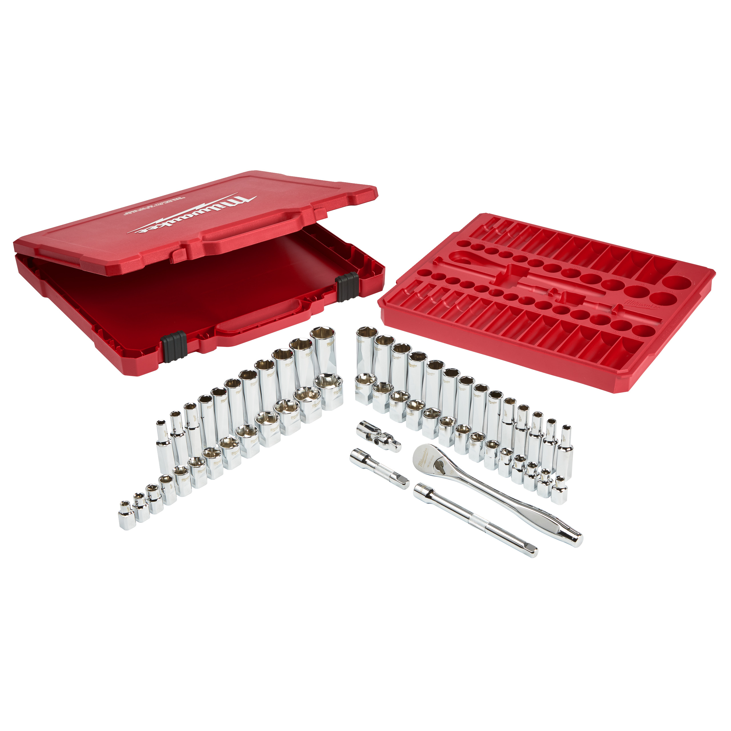 Ratschen- und Steckschlüsseleinsatz Set 3/8" imperial & metrisch — 56-teilig – Bild 3