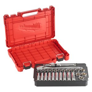 Ratschen- und Steckschlüsseleinsatz Set 1/2" metrisch — 28-teilig