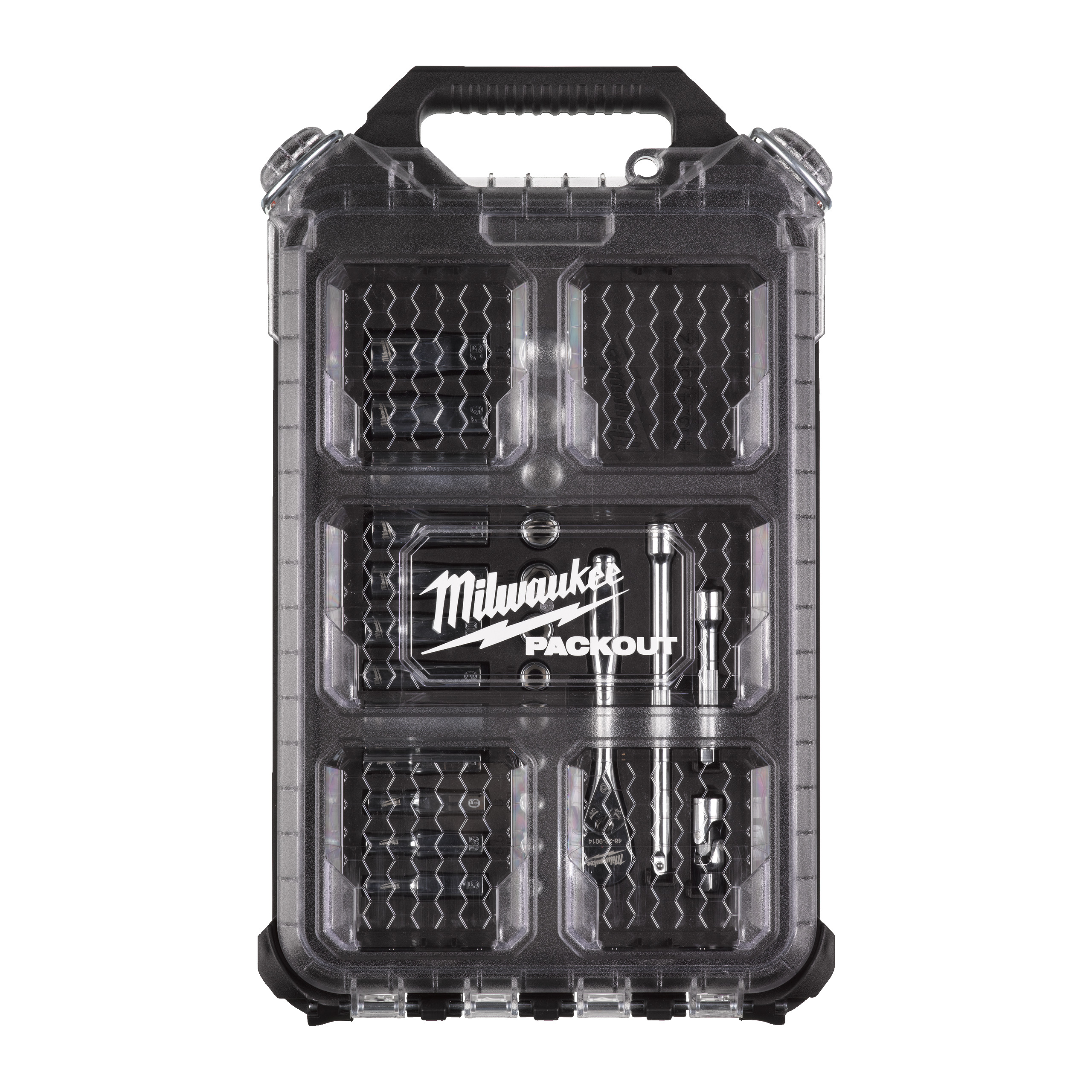 Ratschen- und Steckschlüsseleinsatz Set 1/4" metrisch — 28-teilig im PACKOUT Compact-Organiser Slim – Bild 3