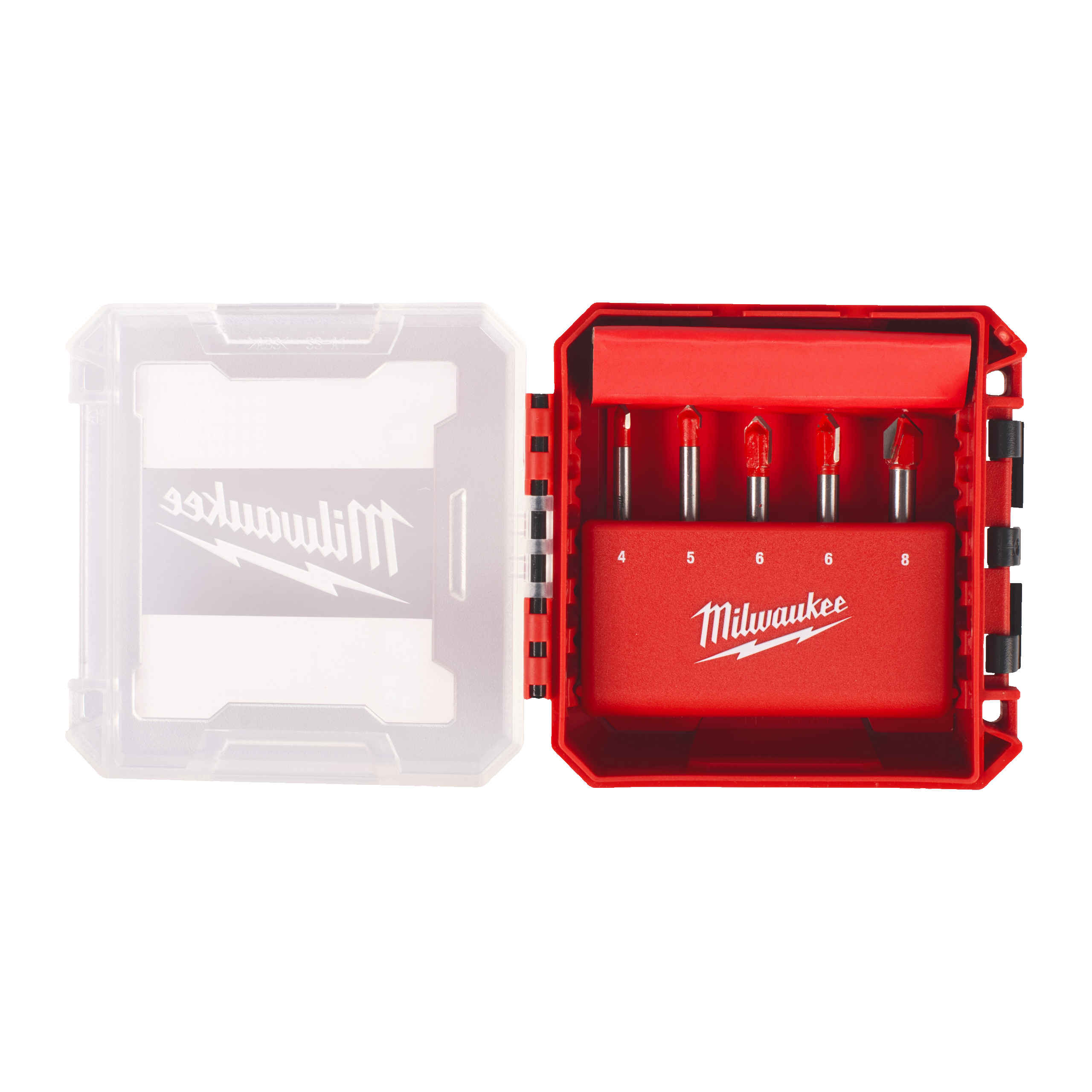 Glas-/Fliesenbohrer Set 5-teilig — 4, 5, 6, 6, 8 mm in PACKOUT kompatibler Kassette