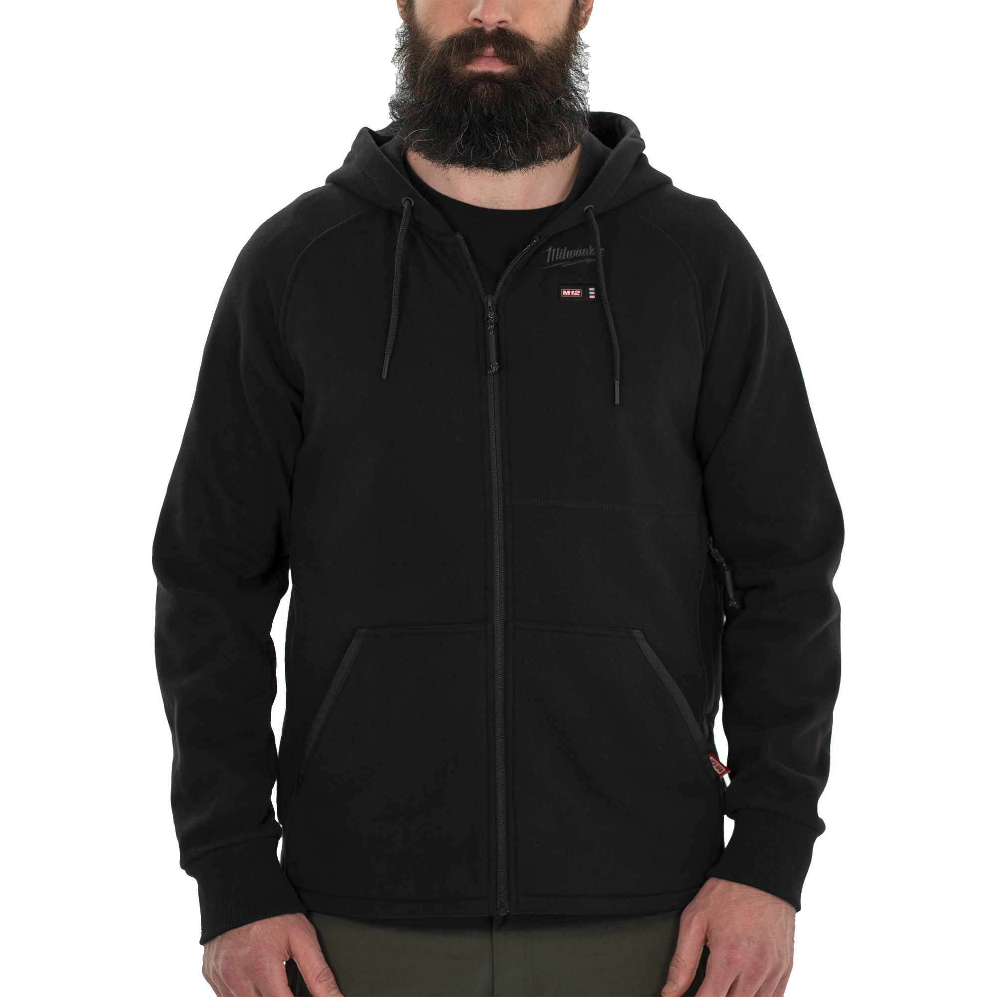 M12HHBL4-0(2XL) — 12 V Akku-Heiz-Kapuzenpullover Herren schwarz, ohne Akku u. Ladegerät