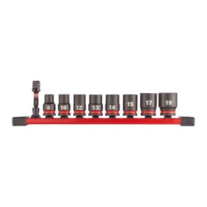 SHOCKWAVE Schlagnuss 3/8" kurz Set — 9-teiliges Set auf Schiene