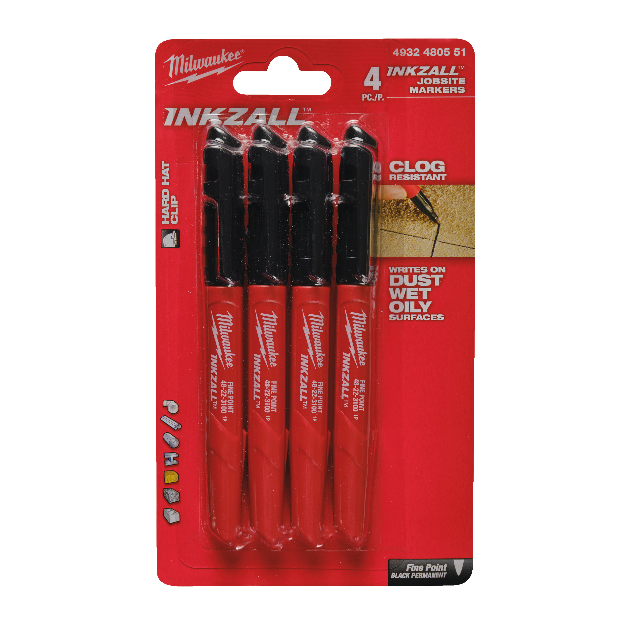 INKZALL Permanentmarker Set 4-teilig