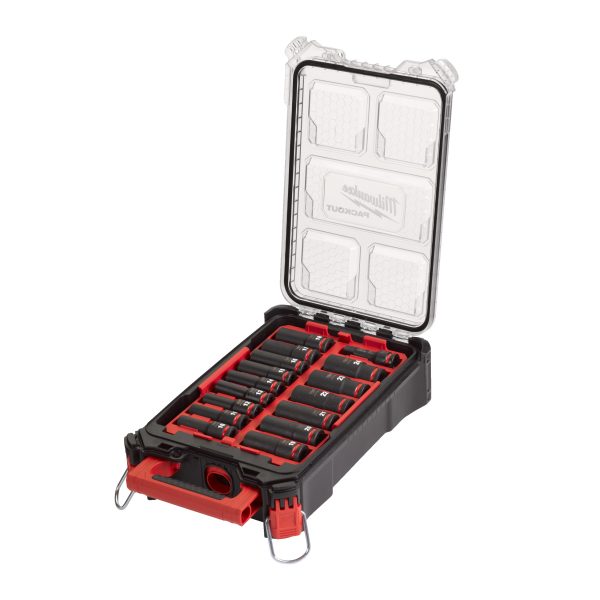 SHOCKWAVE Schlagnuss 1/2" lang Set — 16-teiliges Set im PACKOUT Organiser Slim Compact