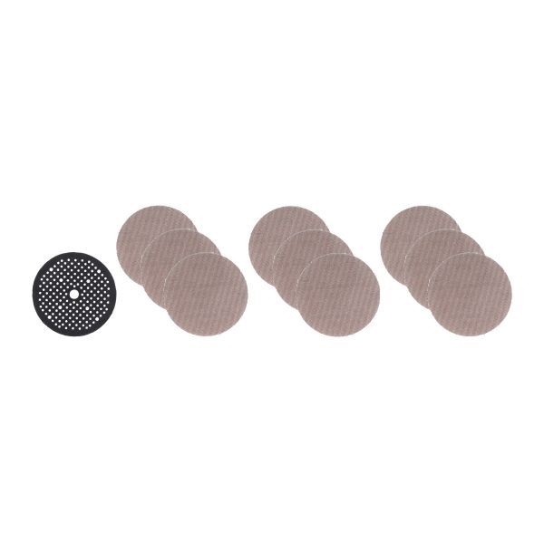 Schleifblätter Netzstruktur für Exzenterschleifer 150 mm — 3 x K80, 3 x K120, 3 x K180, 1 x Zwischenplatte