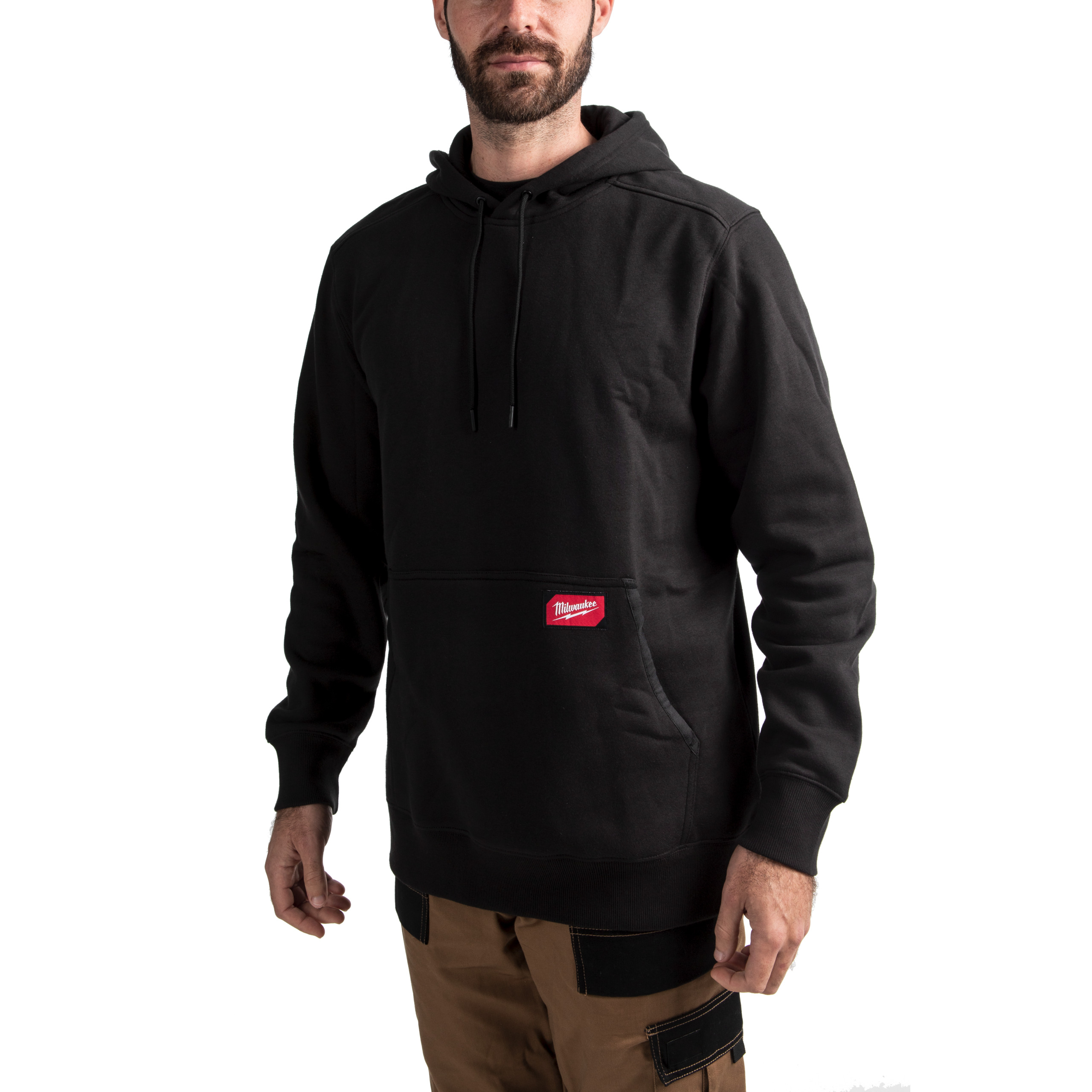 WHMWBL-XXL — leichter Arbeits-Kapuzen-Pullover schwarz – Bild 4