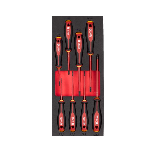 Tri-Lobe VDE Schraubendreher Einlage — 8-teilige Einlage für Werkstattwagen 78 cm