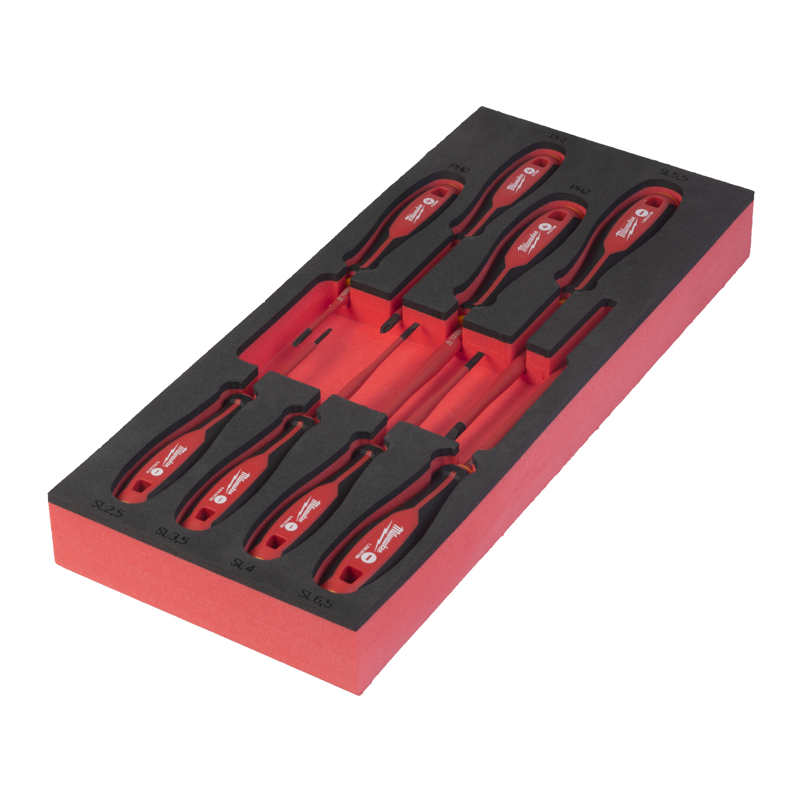 Tri-Lobe VDE Schraubendreher Einlage — 8-teilige Einlage für Werkstattwagen 78 cm – Bild 2