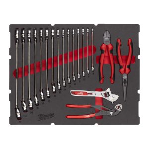 PACKOUT Ringmaulschlüssel und Zangen Einlage — 19-teilige Einlage für PACKOUT Koffer mit Schubladen