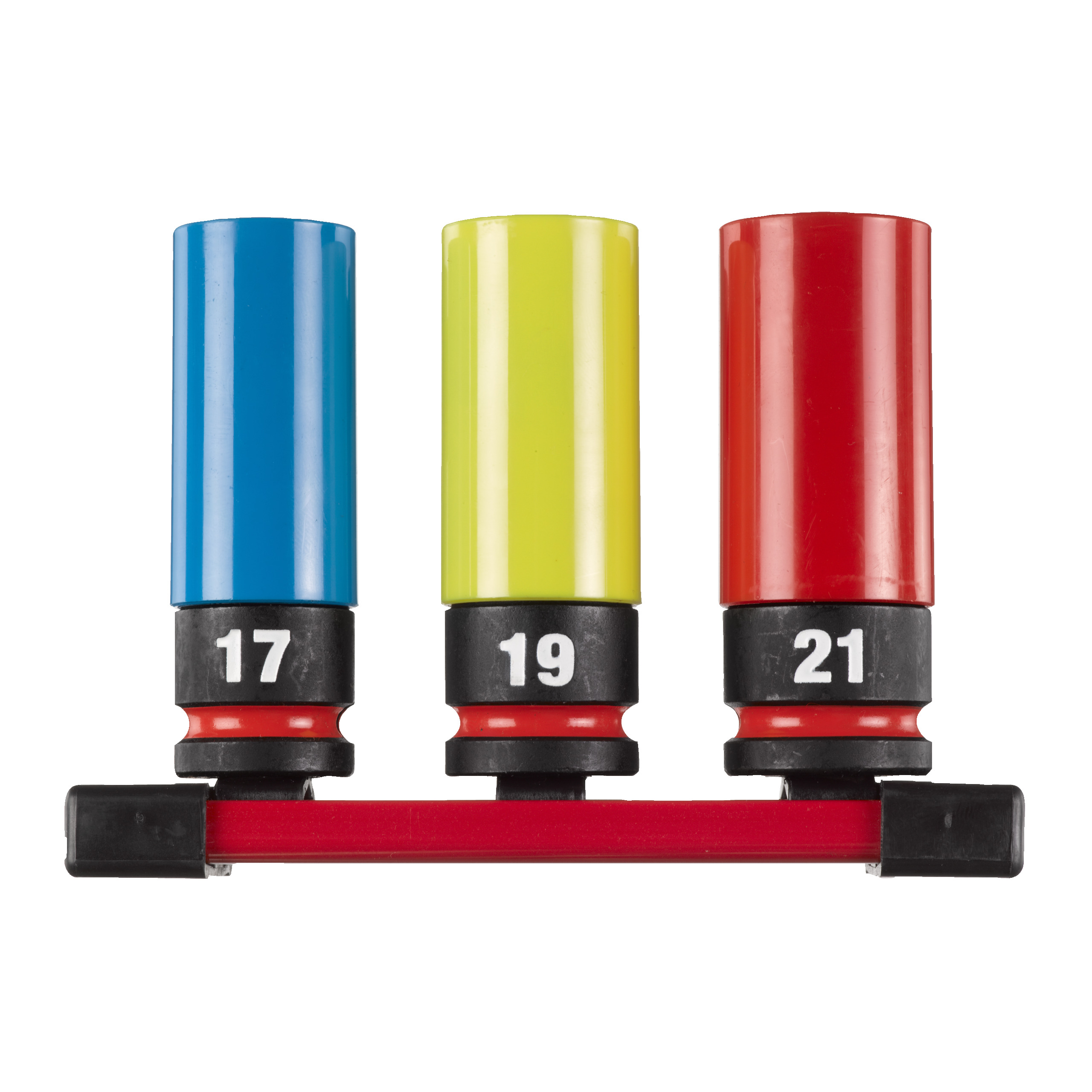 SHOCKWAVE 1/2" Schlagnuss Automotive — 3-teilig (17, 19, 21 mm) auf Schiene
