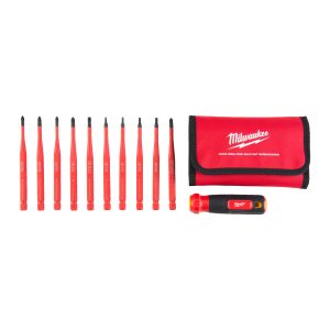Multi-Bit Schrauberdreher 10 in 1, VDE geprüft — inkl.10 isolierten Bits PH/PZ/TX/SL