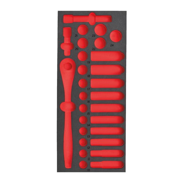 Ersatz-Einlage 1/3 — für 1/2" Ratsche und Steckschlüsseleinsätze, für Werkstattwagen 78 cm