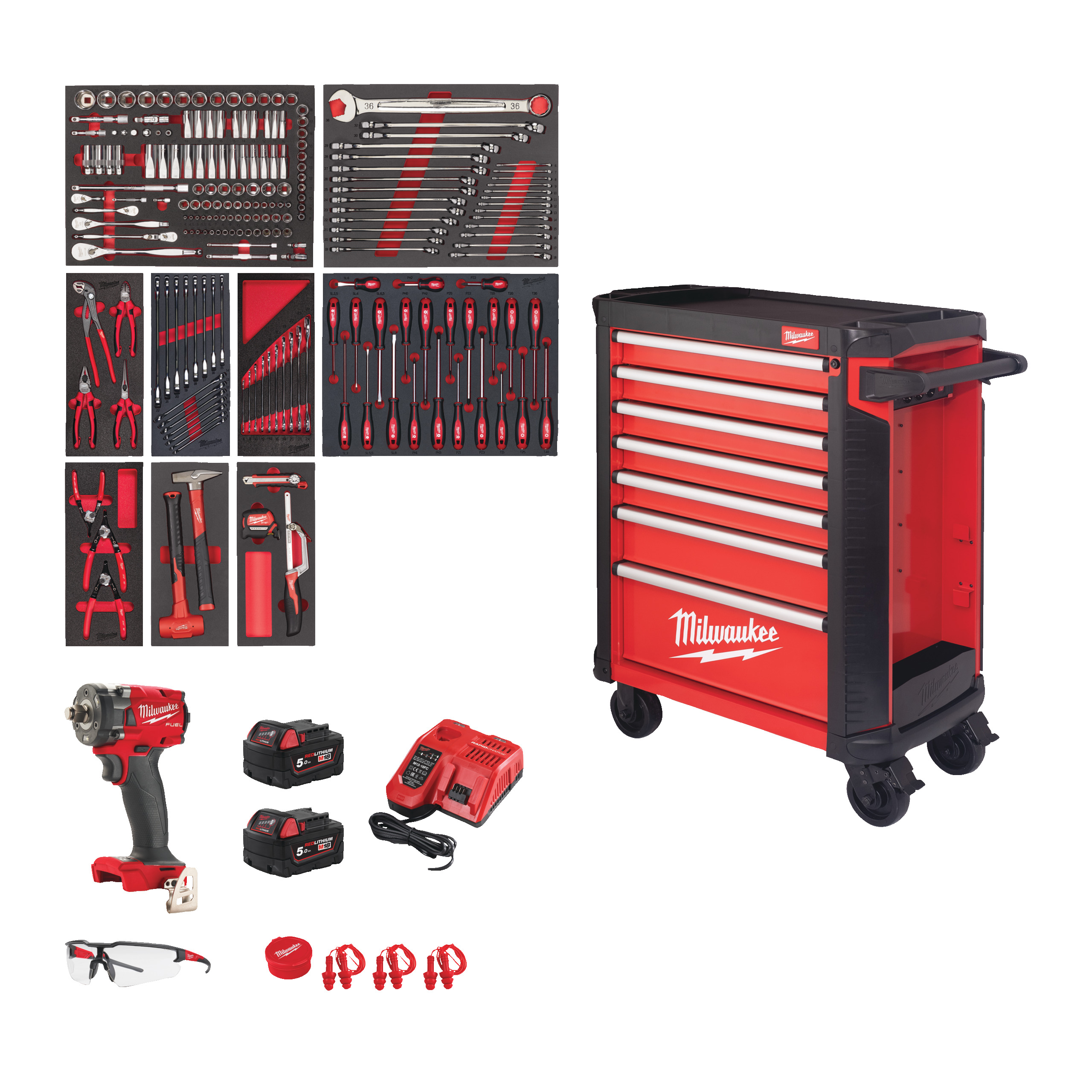 30˝ / 78 cm TOOLGUARD Werkstattwagen mit Werkzeugbestückung, Premium Version — 246-teilig – Bild 2