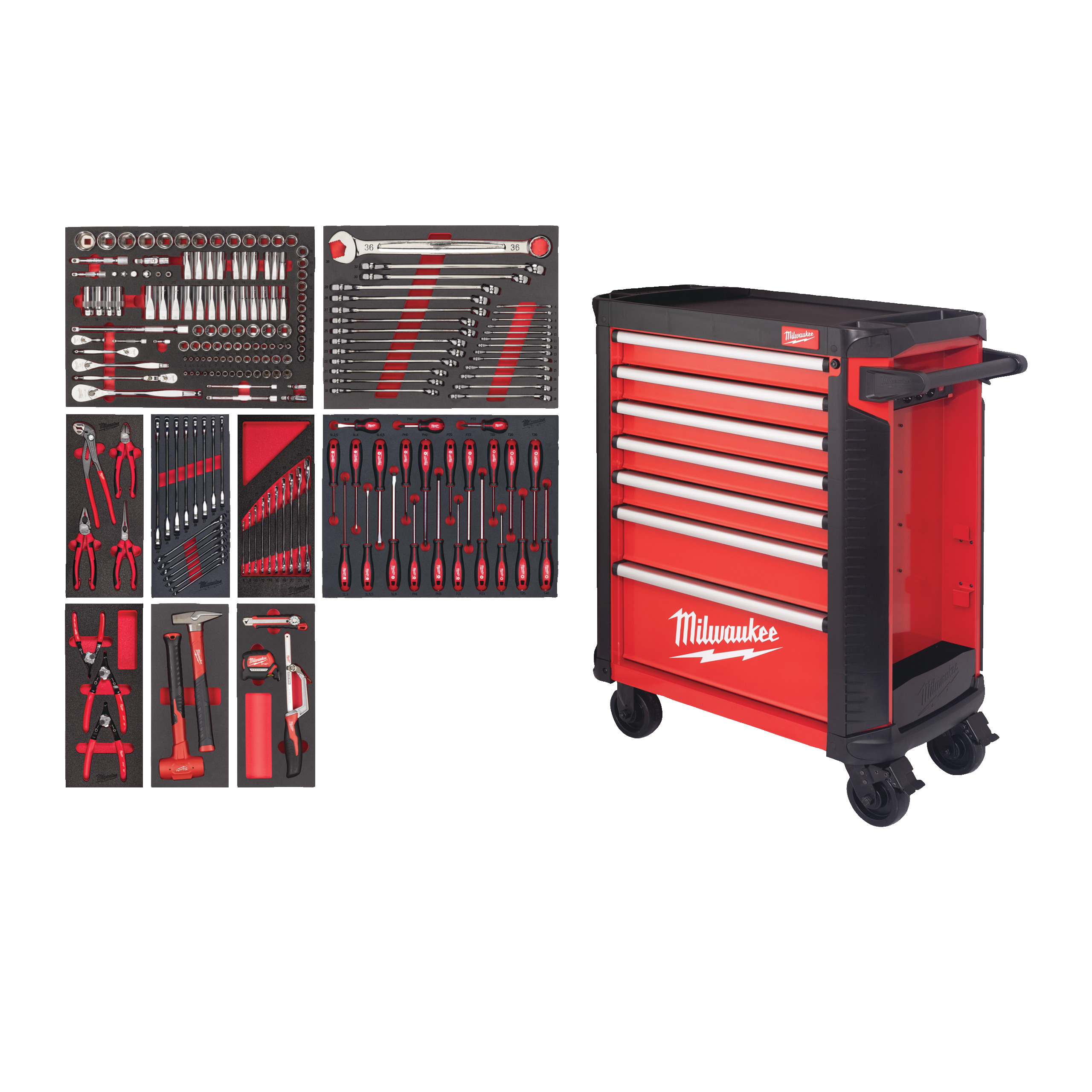 30˝ / 78 cm TOOLGUARD Werkstattwagen mit Werkzeugbestückung, Standard Version — 206-teilig – Bild 2