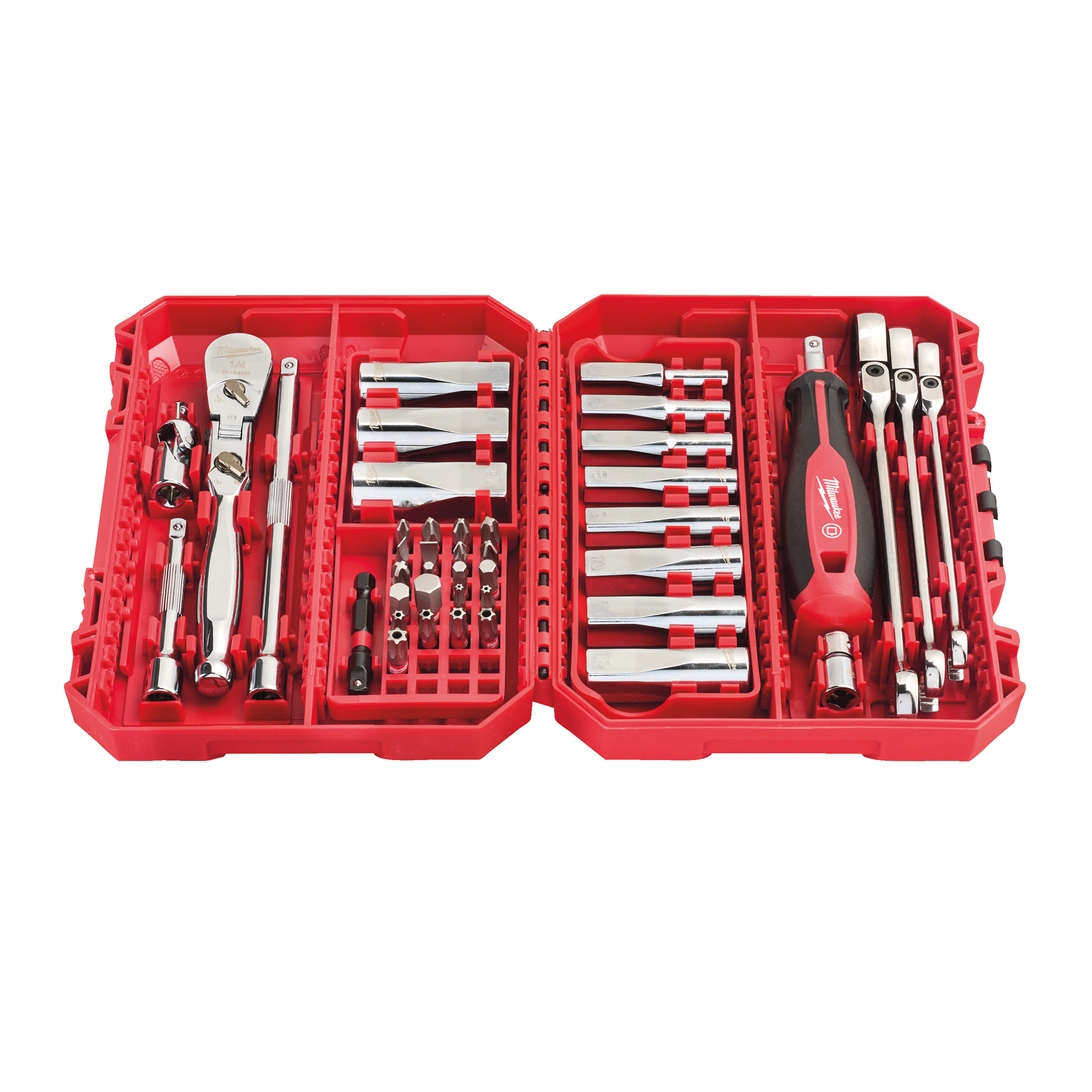 Ratschen-, lange Steckschlüsseleinsätze- und Handgriff Premium Set 1/4" — metrisch, 42-teilig, in PACKOUT kompatibler Kassette – Bild 2
