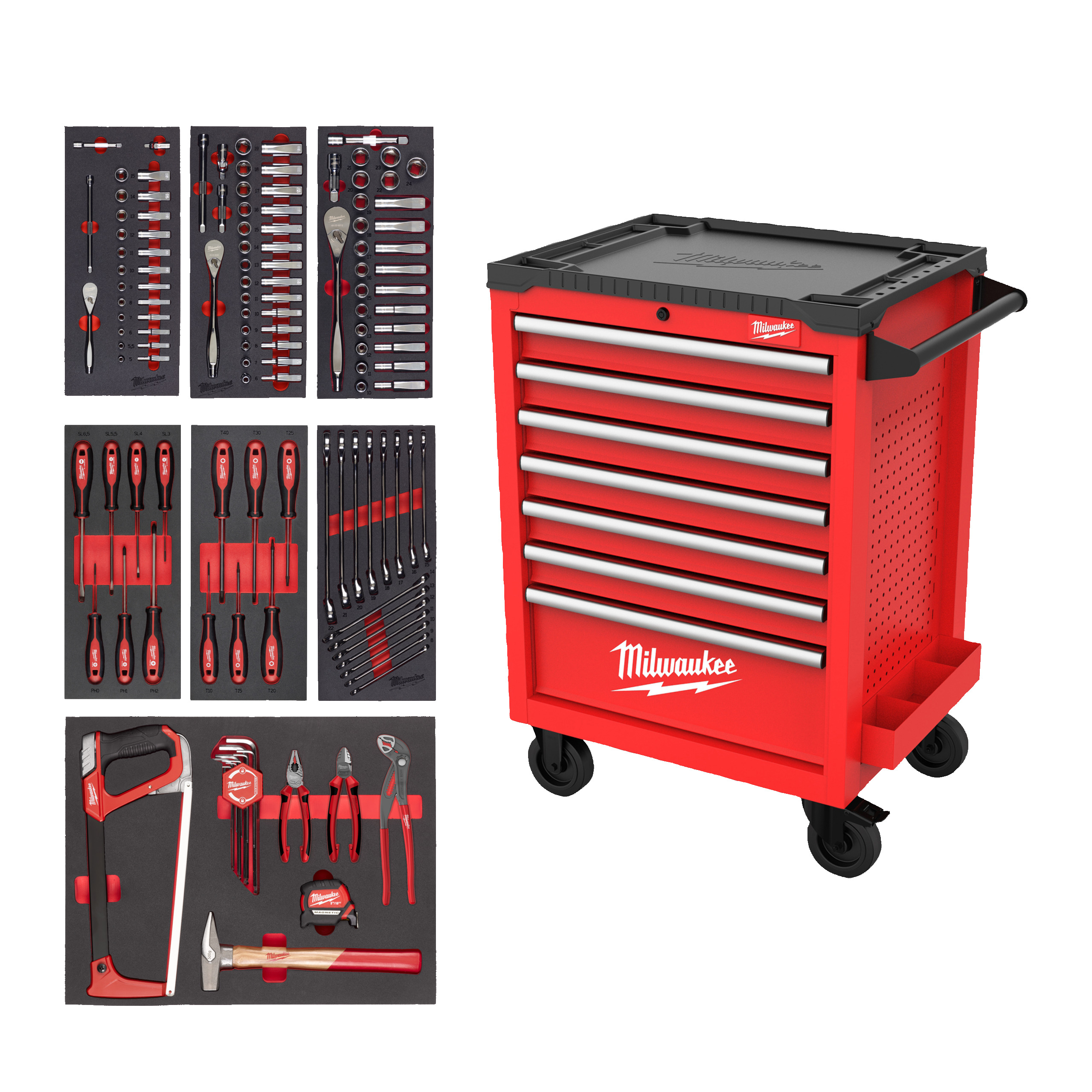 27" / 69 cm TOOLGUARD Werkstattwagen mit Werkzeugbestückung — 131-teilig