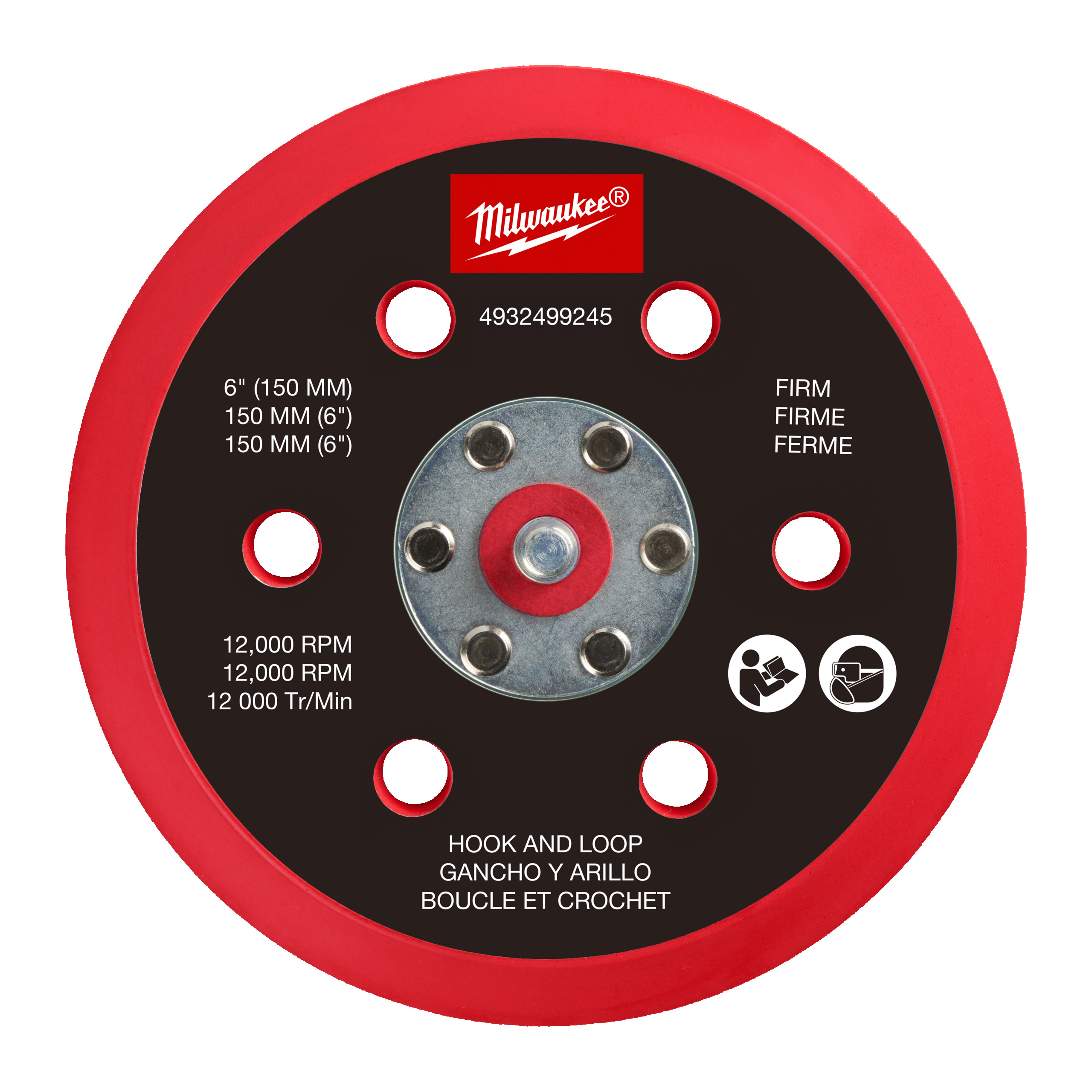 FROSBPHH150 — Schleifteller für M12 FUEL™ 150 mm Exzenterschleifer - hart und mit Klettverschluss