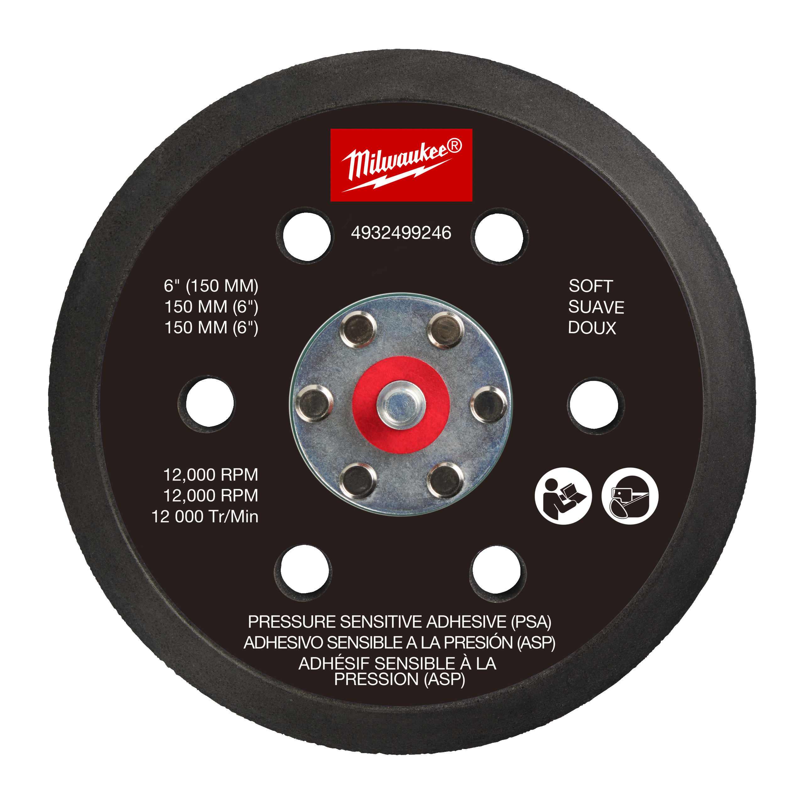 FROSBPSP150 — Schleifteller für M12 FUEL™ 150 mm Exzenterschleifer - weich und druckempfindlich haftend (PSA)