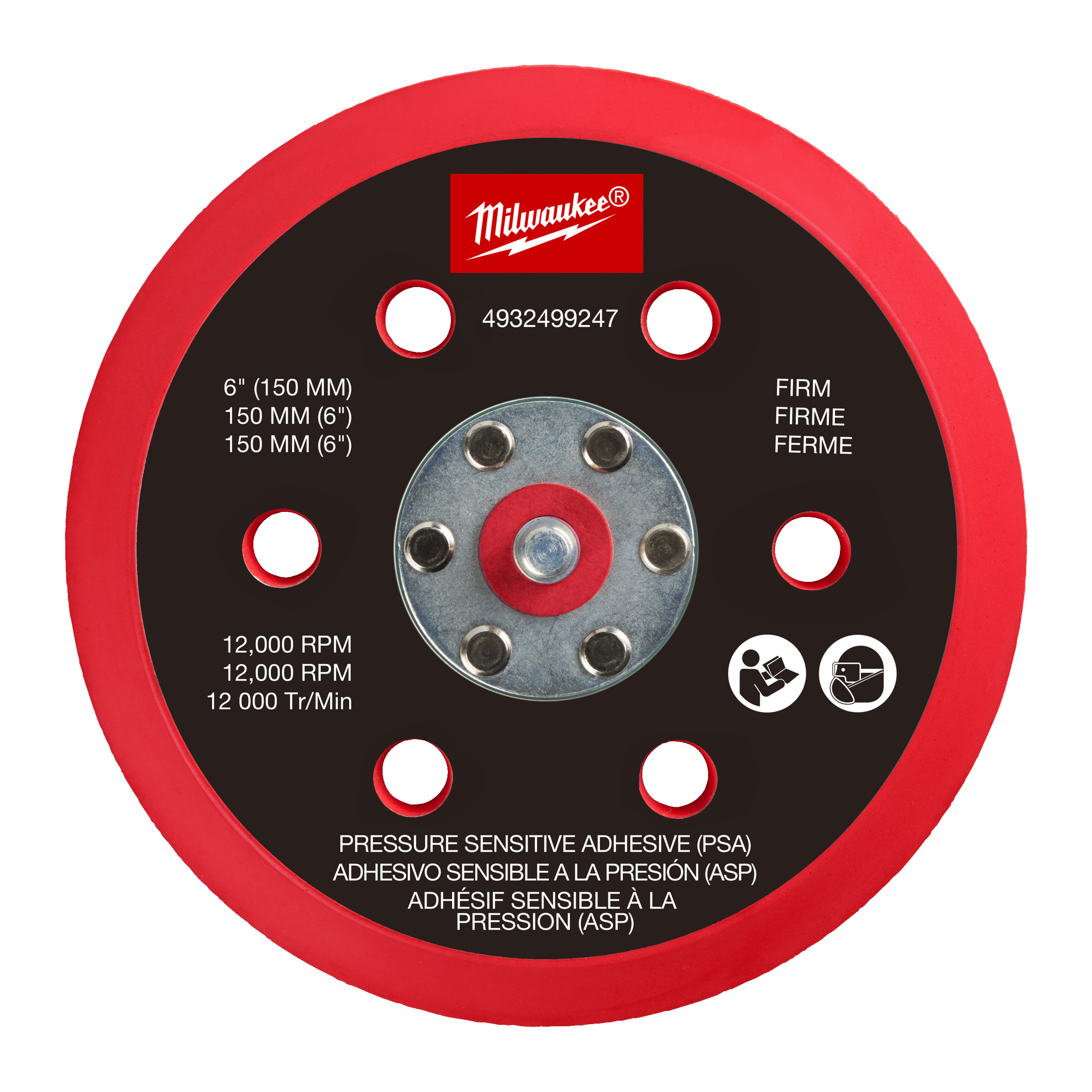 FROSBPHP150 — Schleifteller für M12 FUEL™ 150 mm Exzenterschleifer - hart und druckempfindlich haftend (PSA)