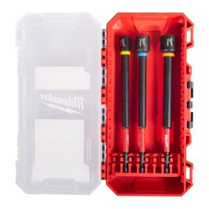 SHOCKWAVE Steckschlüssel 1/4" Set lang 3-teilig — 8,0/10/13 x 150 mm in PACKOUT kompatibler Kassette