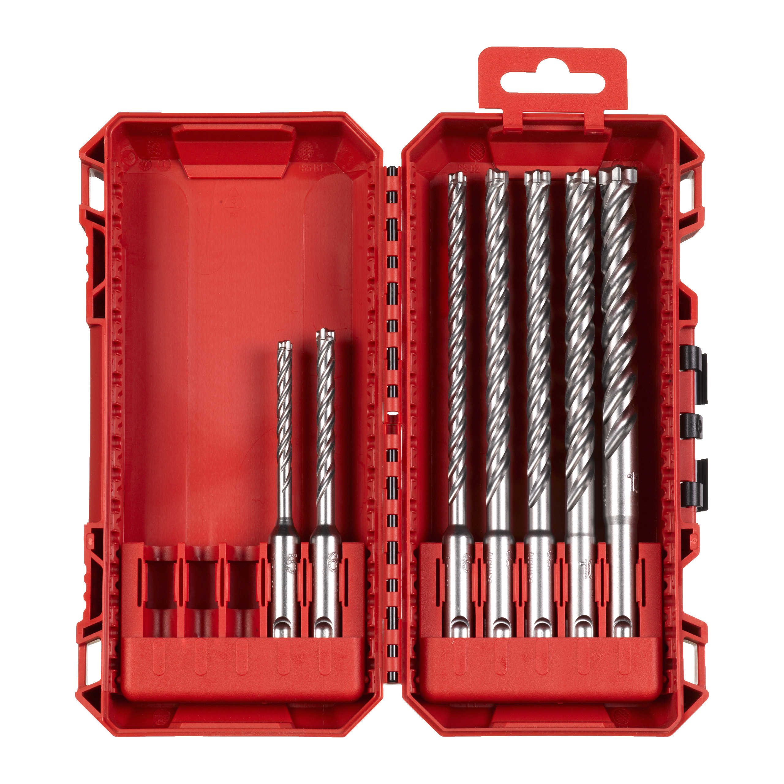 Hammerbohrer MX4 SDS-Plus Set 7-teilig — 5/6 x 115mm, 6/8/8/10/12 x 165 mm in PACKOUT kompatibler Kassette – Bild 3