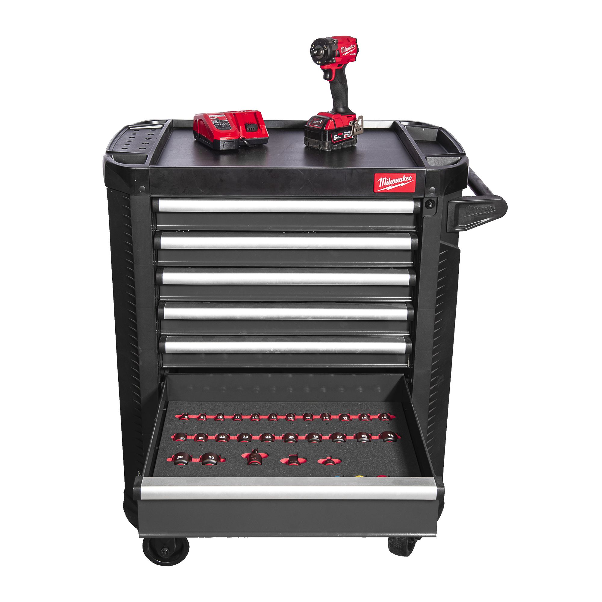 30˝ / 78 cm TOOLGUARD Werkstattwagen mit Werkzeugbestückung, Premium Version — 246-teilig, grau