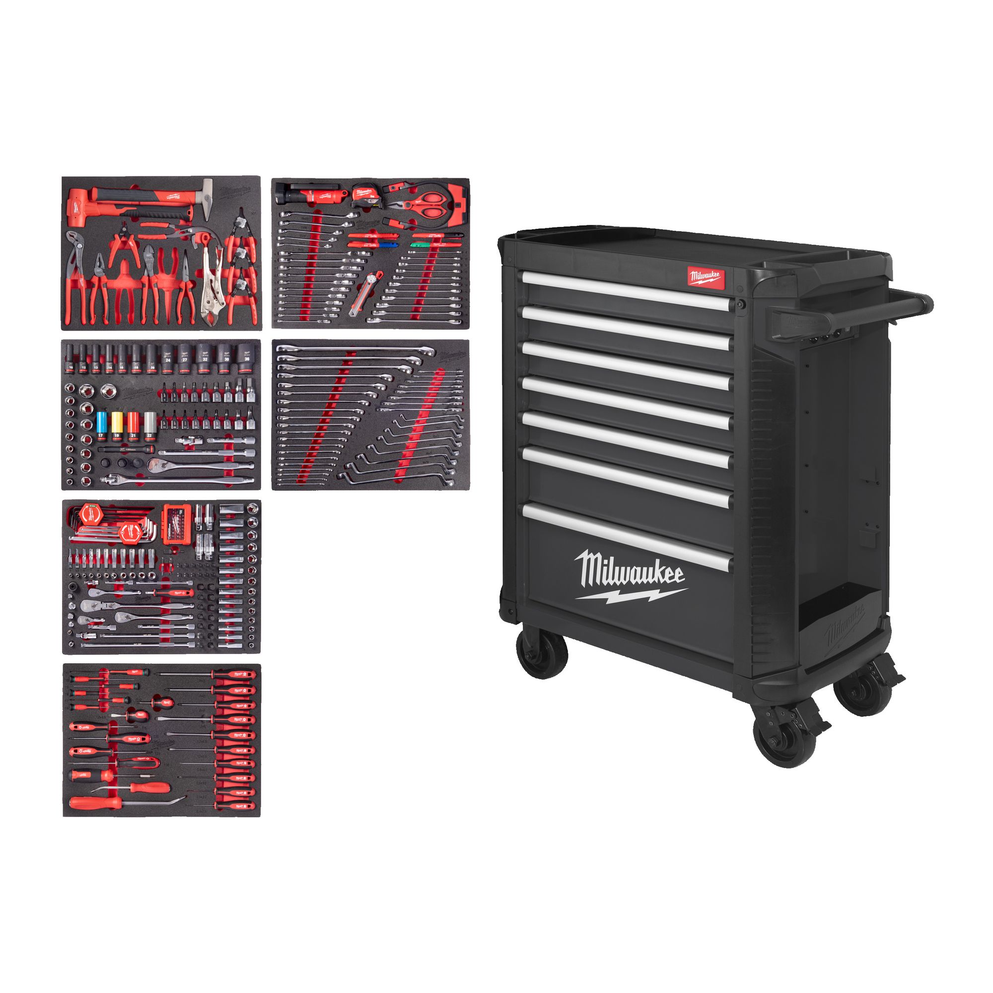 30˝ / 78 cm TOOLGUARD Werkstattwagen mit Werkzeugbestückung, Premium Version — 337-teilig, grau
