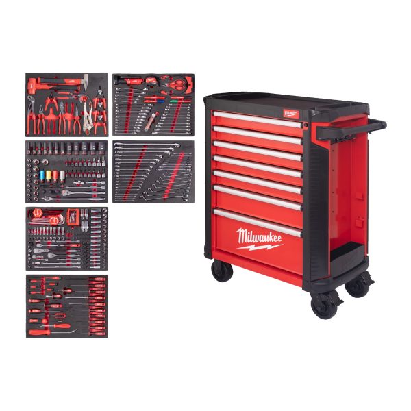 30˝ / 78 cm TOOLGUARD Werkstattwagen mit Werkzeugbestückung, Premium Version — 337-teilig, rot