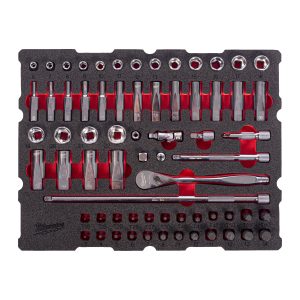 1/4" Ratschen- u. Steckschlüsseleinsätze Einlage — 68-teilige Einlage für PACKOUT Koffer mit Schubladen