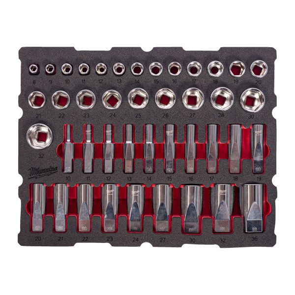 1/2" Steckschlüsseleinsätze Einlage — 42-teilige Einlage für PACKOUT Koffer mit Schubladen