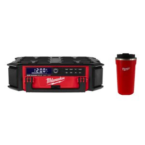 PACKOUT Netz-/Akku-Radio M18 PRCDAB+ ohne Akku ohne Lader im Karton + Thermo Kaffee Becher