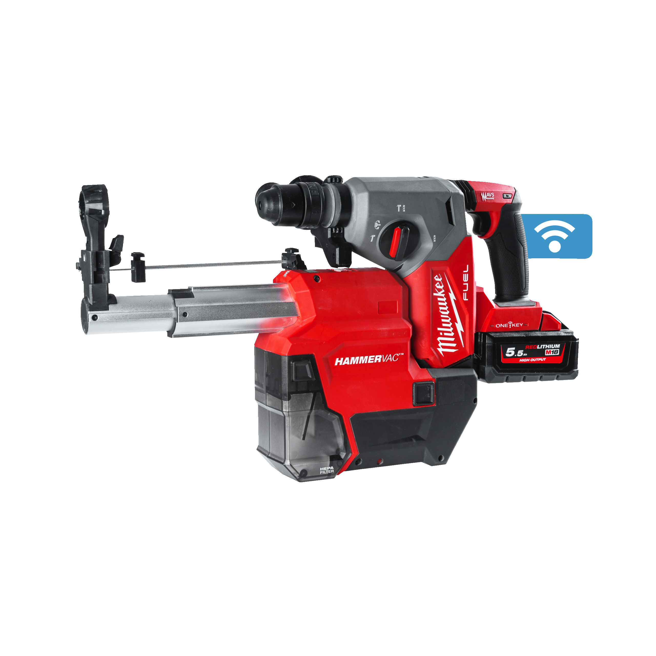 M18™ ONE KEY™ Akku-Kombihammer + Staubabsaugung M18ONEFHXDEL-552C – Bild 2