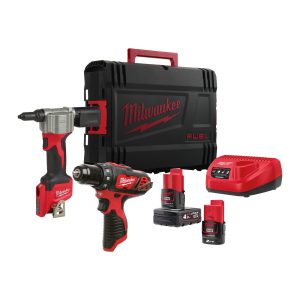 Akkuwerkzeug-Set M12BPP2L-422X 1x2,0/1x4,0 Ah + Lader