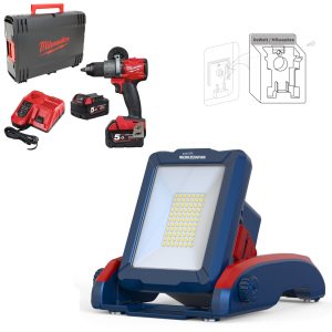 Echter Werkzeugfan Set Akku LED Arbeitsstrahler 2900lm + M18FPD2-502X