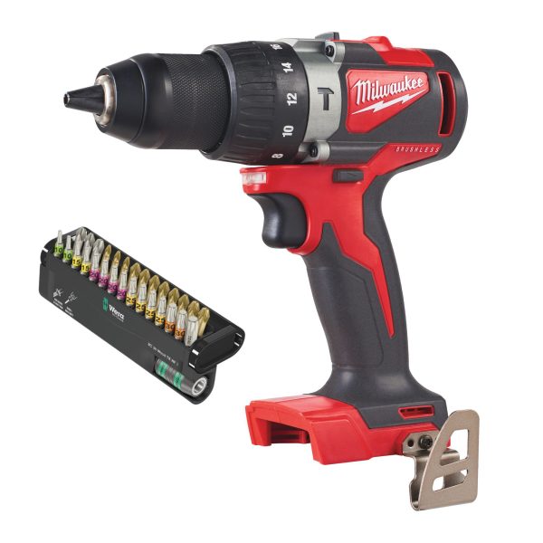 Akku-Schlagbohrschrauber Gen2 M18BLPD2-0X + Wera Bit-Check 30 Wood TORX HF