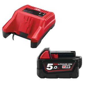 Akku-Set 28V 1x 5,0 Ah Li-Ion M28 B5 Red Li-Ion + Akku-Ladegerät M28 C