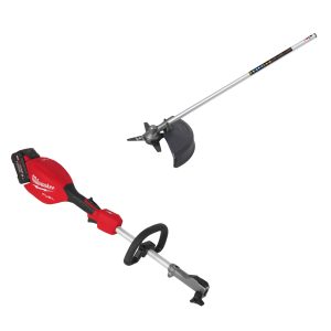 M18 FUEL Akku-Basiseinheit mit QUIK-LOK M18FOPH2-802, 2x 8,0 Ah FORGE und Ladegerät + Sensen-Aufsatz + Gebläse-Aufsatz
