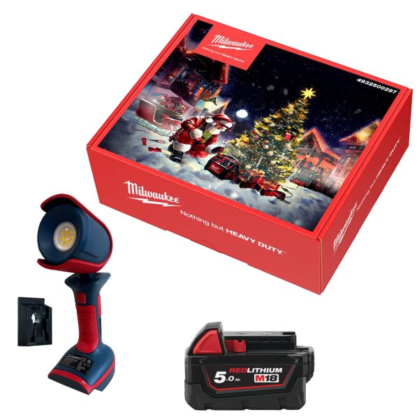 Weihnachtskalender 2025, 5-tlg. + Echter Werkzeugfan LED Akku-Handlampe + Akku M18 B5