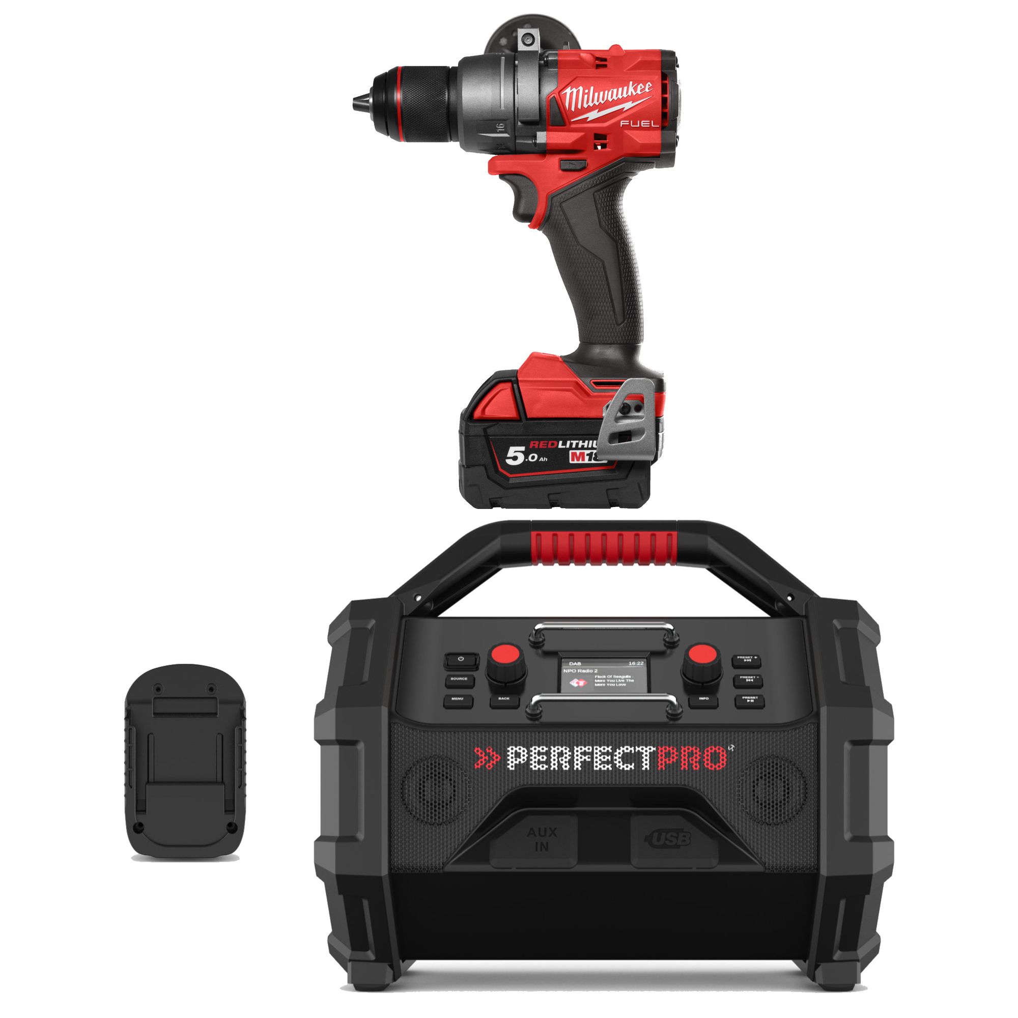 PerfectPro Baustellenradio-Set ROCKTAGON 18V AMPShare + M18FPD3-502X
