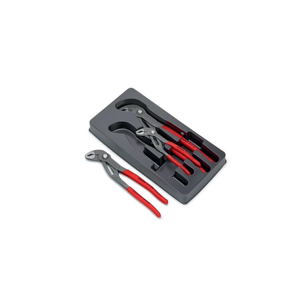 Knipex Zangensatz Cobra®-Paket Inhalt 3-teilig grau atramentiert Kunststofftiefziehteil – Bild 2