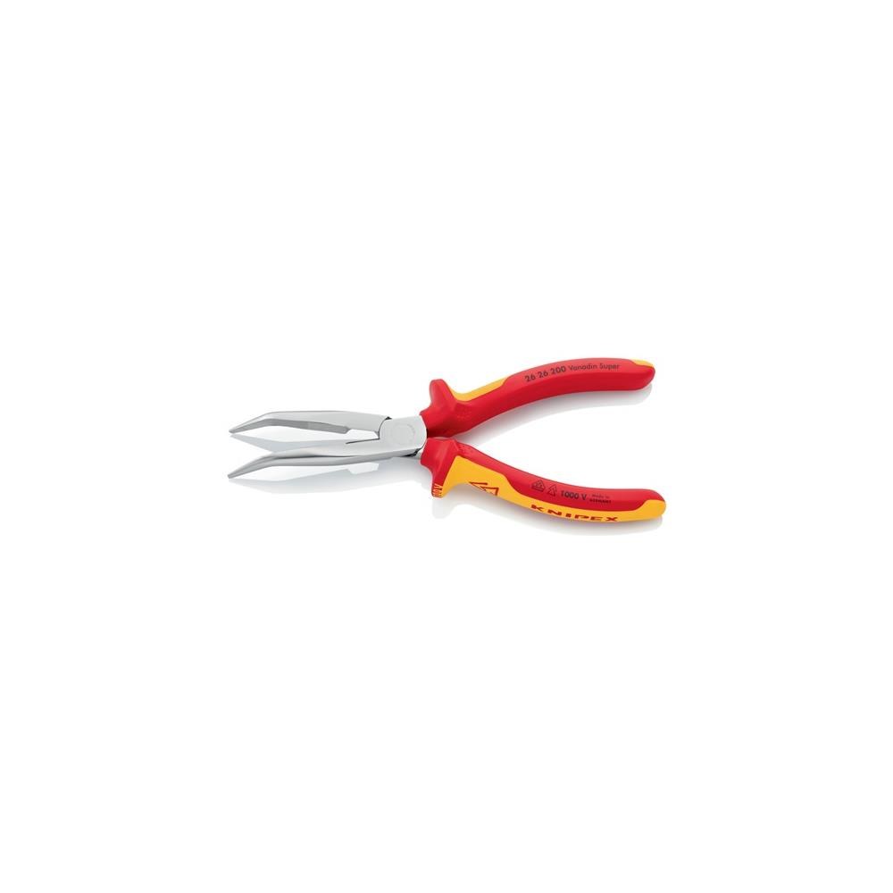 Knipex Flachrundzange Länge 200 mm 40° gewinkelt VDE Mehrkomponenten-Hüllen – Bild 2