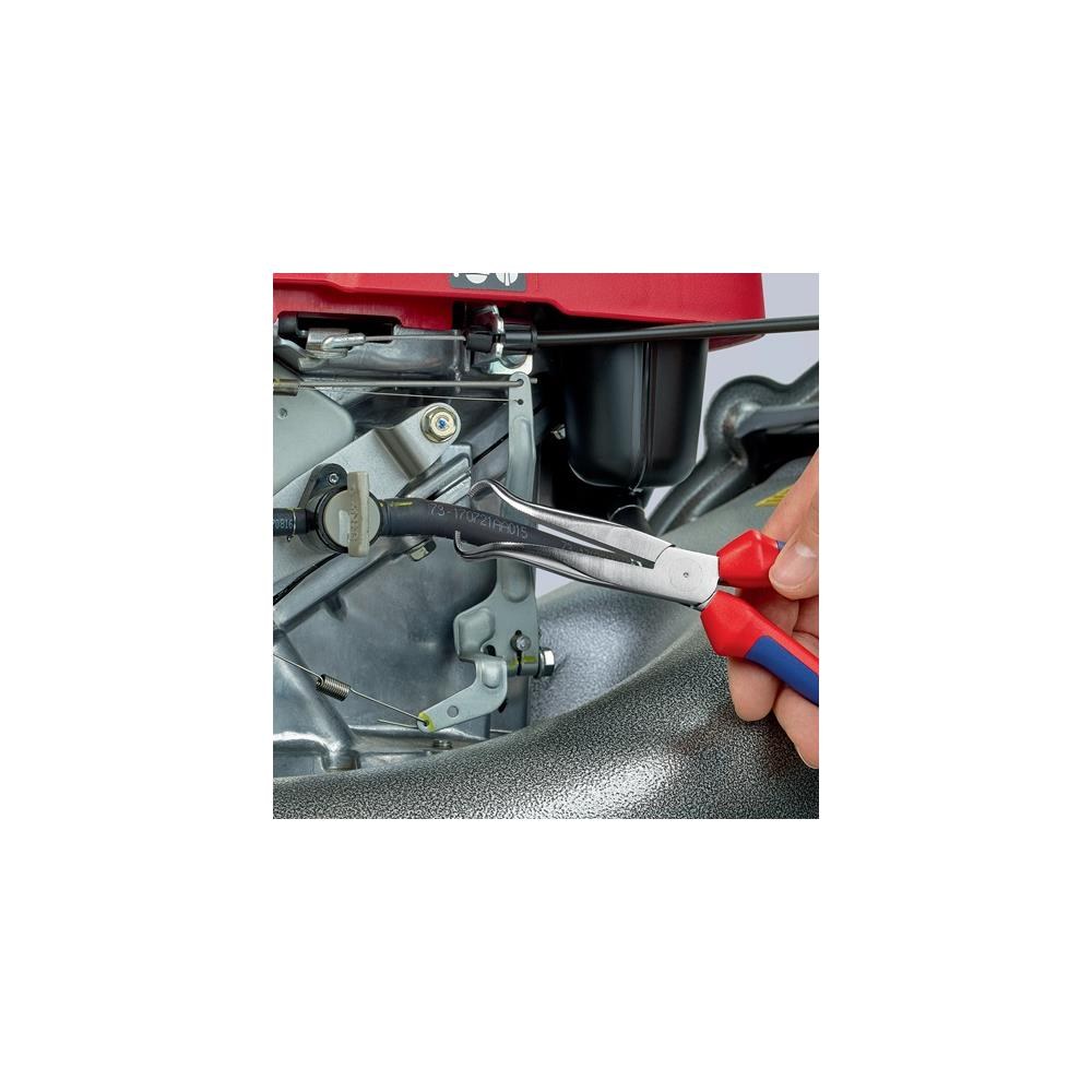 Knipex Mechanikerzange Länge 200 mm Form 9 45° gewinkelt Mehrkomponenten-Hüllen verchromt – Bild 2