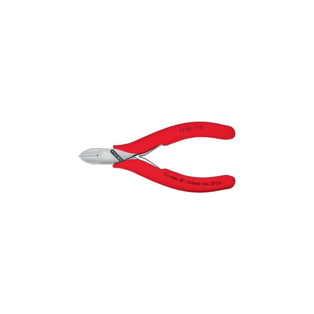 Knipex Elektronik-Seitenschneider Länge 115 mm Form 0 Facette ja Kunststoffüberzug spiegelpoliert – Bild 2