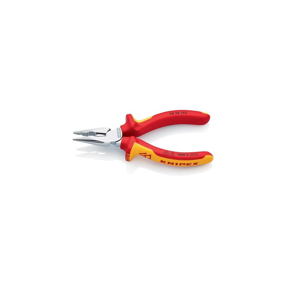 Knipex Spitzkombizange Länge 145 mm Mehrkomponentenhüllen verchromt VDE – Bild 2
